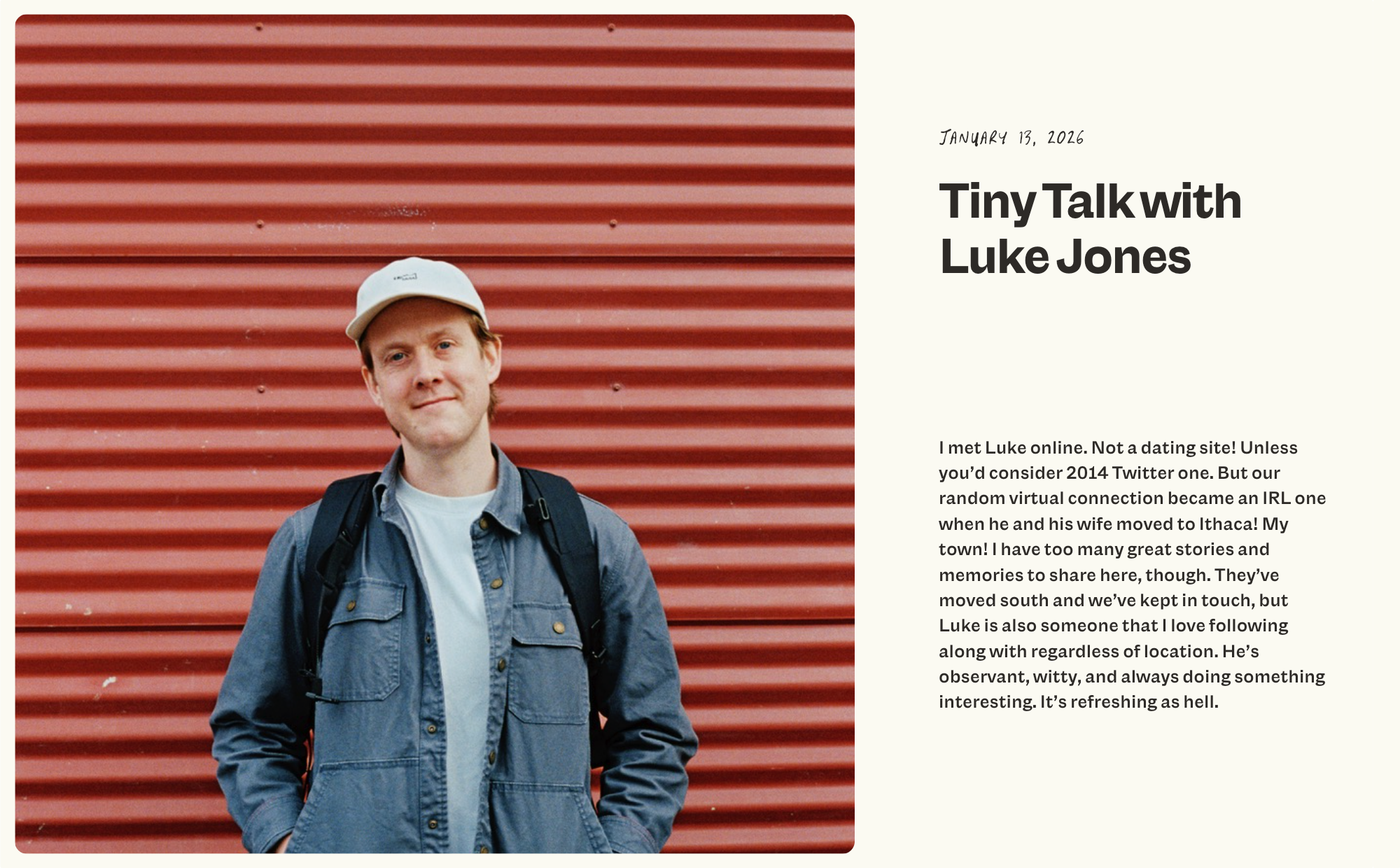 Screenshot of a blog post hero area